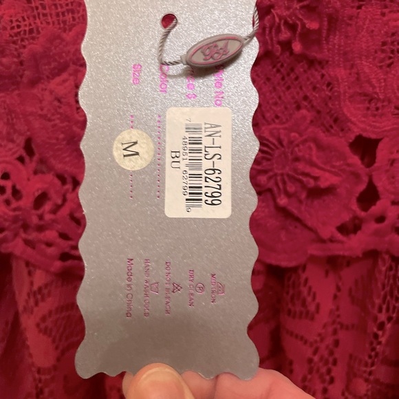 NWT. Red Lace short - mini dress in Medium. - Picture 4 of 7